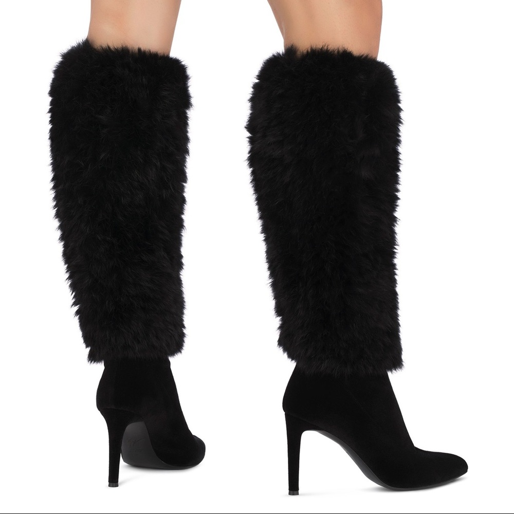 giuseppe zanotti NIB 💯fur & velvet high boots - Picture 10 of 16